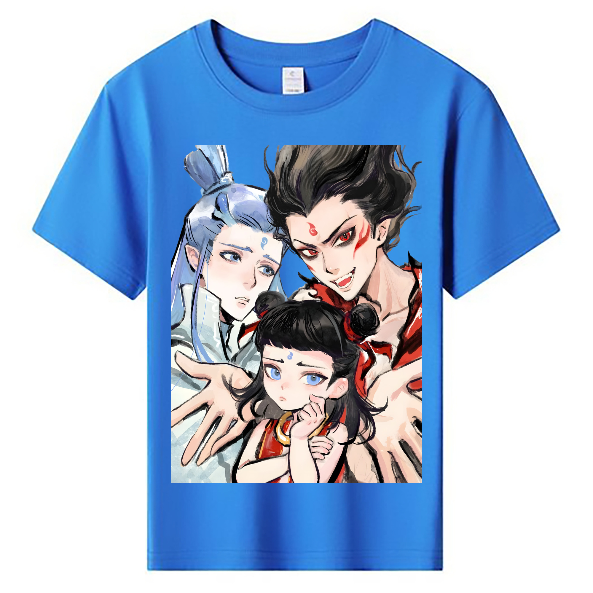 （画像用） Ne Zha 2 ナタ 魔童の大暴れ 綿100％キッズTシャツ（フロントプリント）